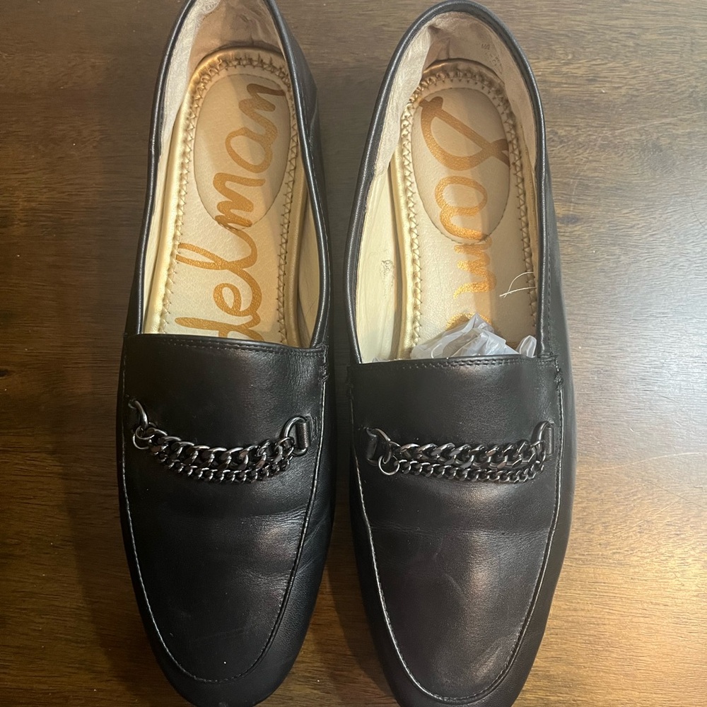Sam Edelman Black Leather Loafers Slip-On Style